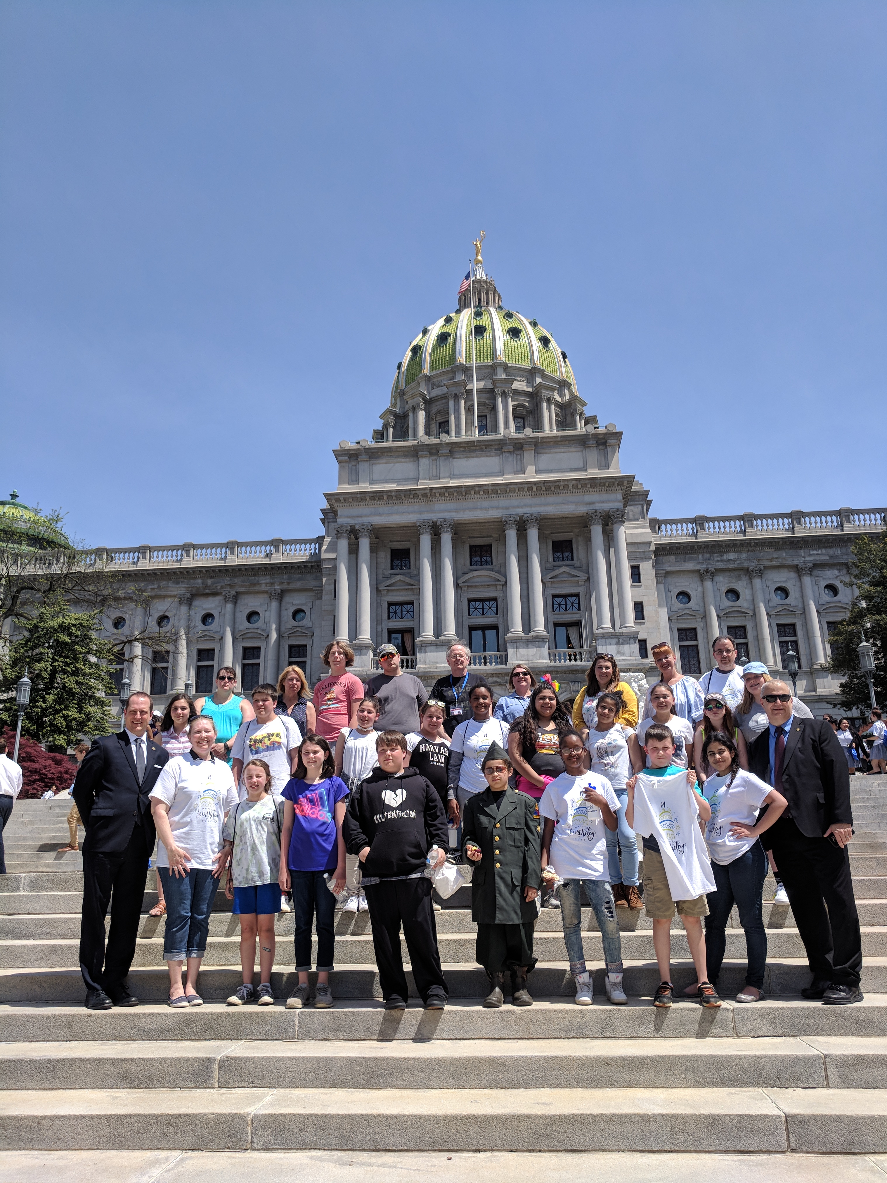 whole group in front of PA capitol building